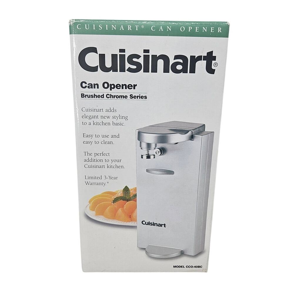 NEW Cuisinart Can Opener Electric White Brushed Chrome CCO-40BC